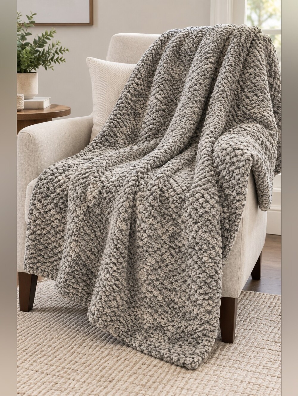 💙 Grey Larged Oversized Throw Blanket